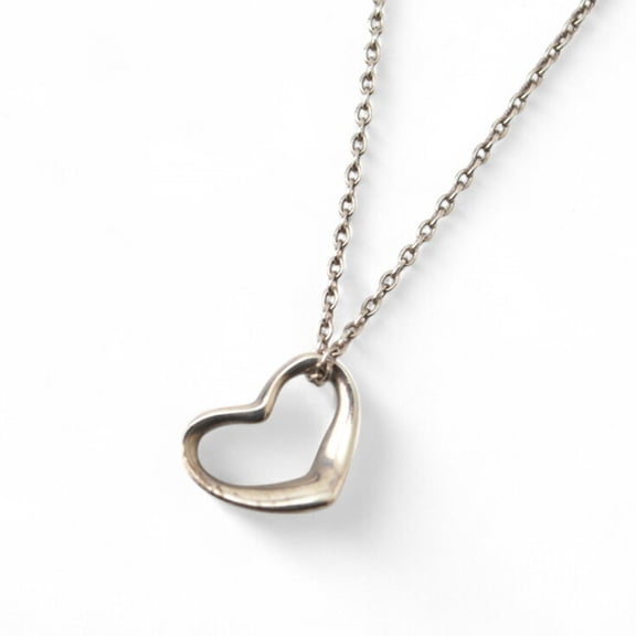 Pre-Owned Tiffany Necklace Pendant Silver TIFFANY&Co. Elsa Peretti Heart Width 11mm (Good)