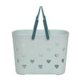 thumbnail image 2 of freneci Beach Tote Bag Storage Bag Travel Bag with Holes Love Heart Shower Organizer green, 2 of 8