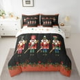 thumbnail image 2 of jejeloiu Cartoon Nutcracker Soldier Bedding Comforter Set 7 Pieces,Christmas Festival Full Bedding Set,Red Berry Fitted Sheet Flat Sheet For Girls,,Microfiber Bedroom Decor Reversible, 2 of 8