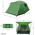 thumbnail image 6 of Wakeman Outdoors 4 Person Camping Tent with Attached Porch Canopy, Green, 6 of 6
