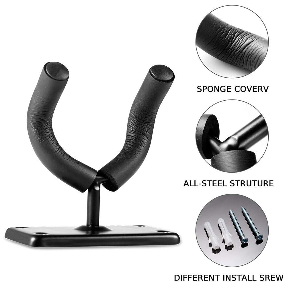 Wall Mount Guitar Hanger, Guitar Wall Holders For Guitar Bass, Black