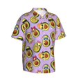 thumbnail image 2 of Daiia Cartoon Avocados Hawaiian Shirt for Men Gentle Cotton Regular Short Sleeve Casual-Medium, 2 of 9