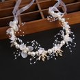 thumbnail image 6 of Kids Princess Crown,Adjustable Ribbon Lace-up Girls Headband,Elastic Non-slip Flower Leaves Faux Pearls Decor, 6 of 10