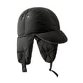 thumbnail image 6 of fenteer Hat with Earflaps Ear Protection Baseball Cap Fashionable Warm Hat with Peak Black, 6 of 8