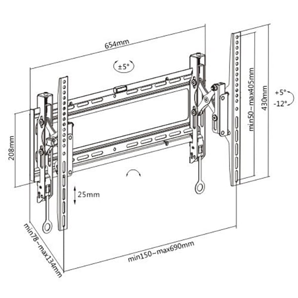 Premium Micro-Adjust Tilt TV Wall Mount with Advanced Extension: 37" - 80" Screens