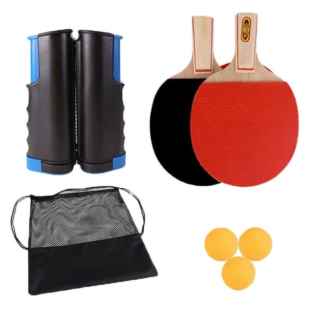 Table Tennis Set, 2 Table Tennis Bats + + Extendable Table Tennis Net, for Table Tennis Players