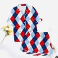 thumbnail image 3 of BOOMNY Independence Day Womens Pajamas Set Short Sleeve July 4Th Pjs Tops Shorts Sleepwewar Pyjamas Patriotic Star Striped Graphic Soft Cozy 4Th Of July Homewear Loungewear Sets, 3 of 3