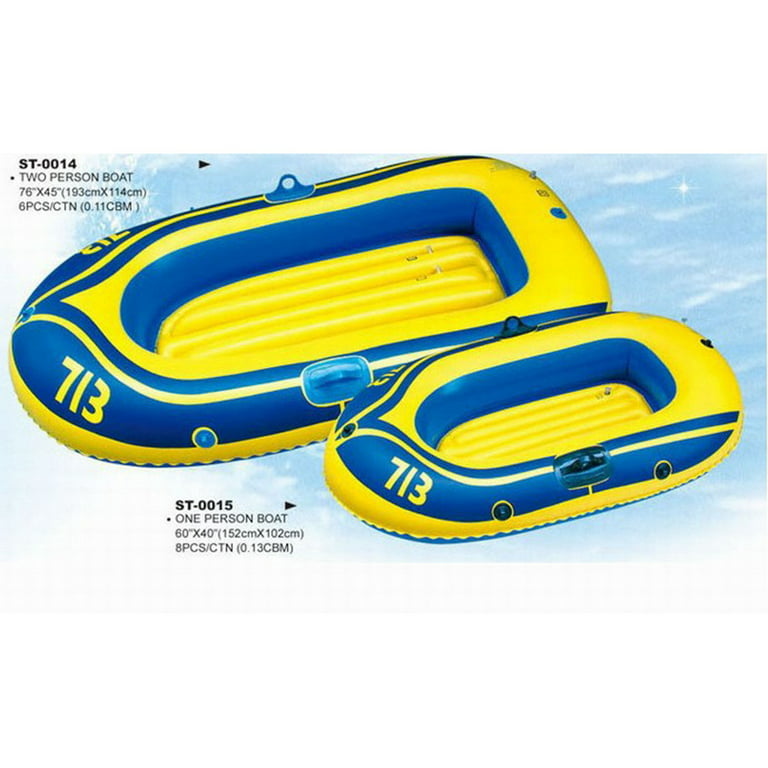 Sdjma Double Kayak,Thicken Inflatable Raft for Adults and Kids, Portable Fishing Boat for Lake with Foot Pump Paddle Repair Kit