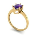 thumbnail image 2 of 1.5 ct Pear Cut Natural Amethyst Solitaire Engagement Ring for Women in 18K Yellow Gold, 2 of 5