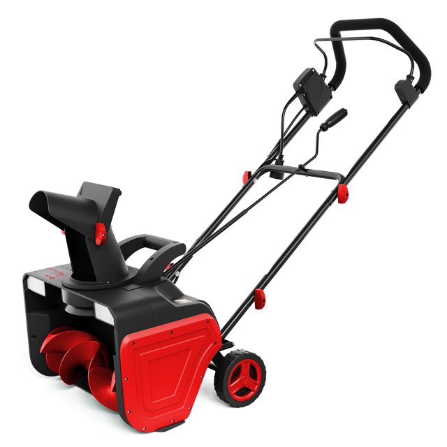 20-Inch Electric Snow Blower with Cord - 180° Rotating Chute Throws Snow Up to 25FT, Clears 12-Inch Deep Snow on Driveways & Walkways, Includes 2 LED Lights