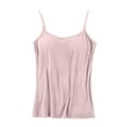 thumbnail image 5 of Lumtrix Women's Slim Fit Square Neck Tank Tops with Built-in Padded Shelf Bra Adjustable Spaghetti Strap Camisole Cotton Undershirts Light pink 2XL, 5 of 6