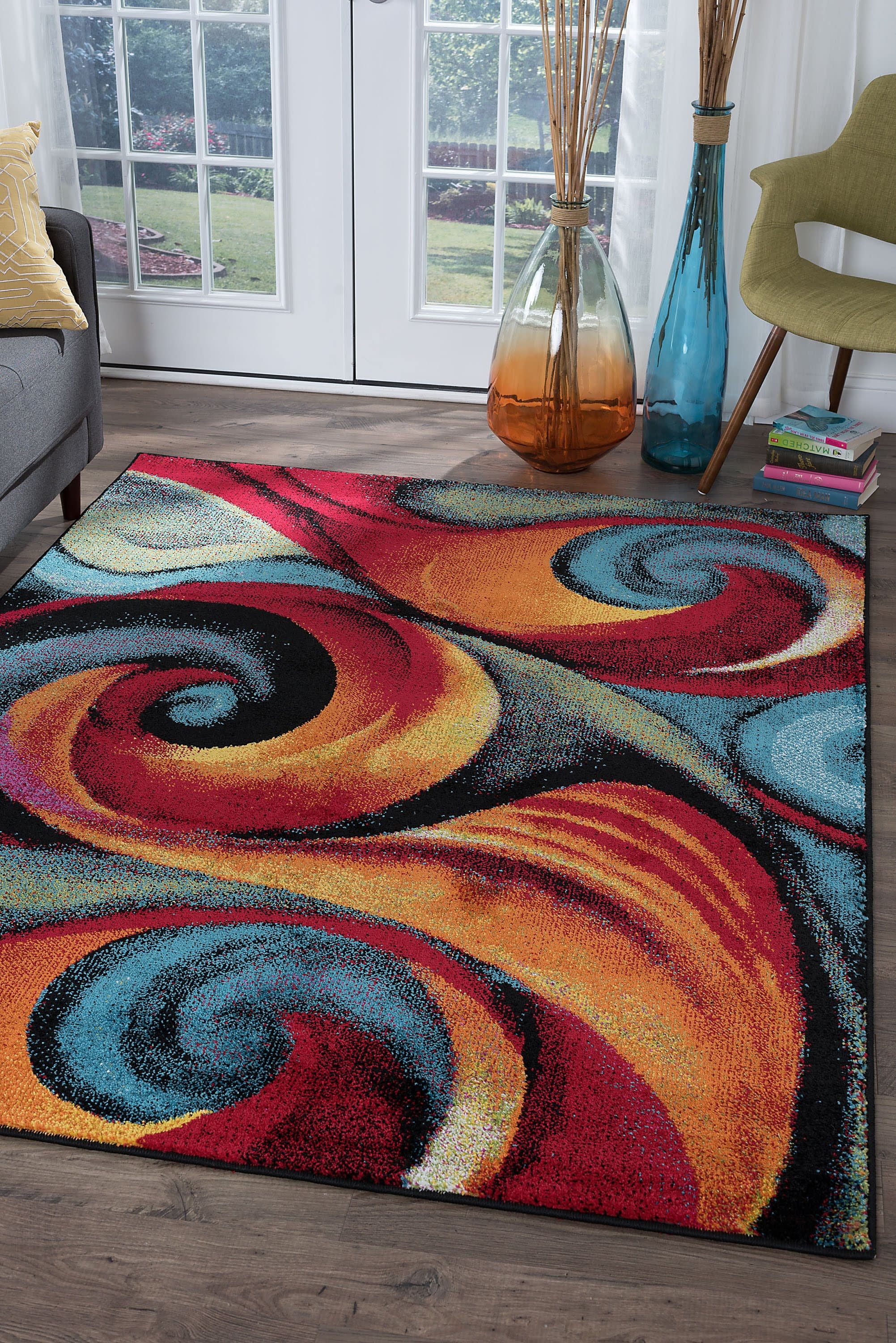 Symphony Contemporary 8' x 10' Multi-Color Polypropylene Indoor Area Rug