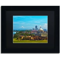 Trademark Fine Art "Old San Juan" Canvas Art by CATeyes, Black Matte, Black Frame