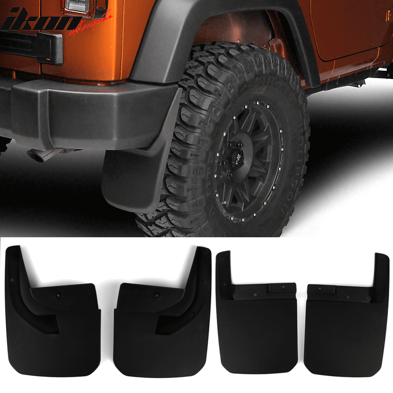 Compatible with 1819 Jeep Wrangler JL JLU 4PC Set Front Rear Mud Flaps
