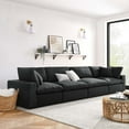 thumbnail image 2 of Modular Sectional Deep Sofa Set, Black, Fabric, Modern Contemporary, Living Lounge Cafe Room Hotel Lobby Hospitality, 2 of 10