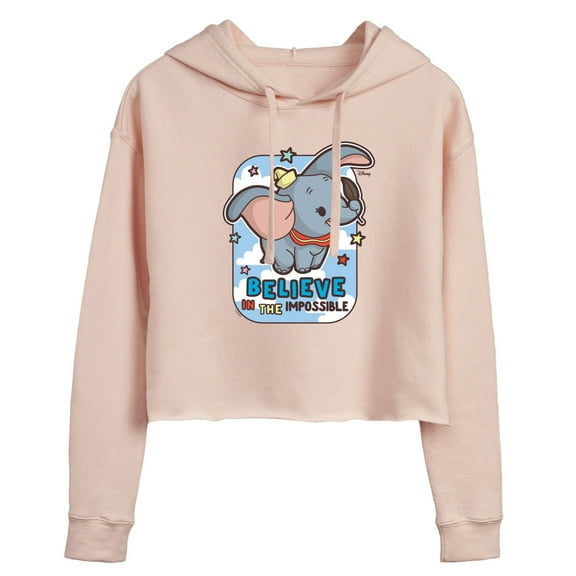Disney - Dumbo - Believe In The Impossible - Juniors Cropped Pullover Hoodie