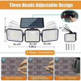 thumbnail image 5 of Outdoor Solar Lamp Motion Sensor, 3 Heads 180 LED Outdoor Solar Light IP65 Waterproof Outdoor Solar Lighting, 5 of 5