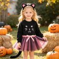 thumbnail image 2 of JAJAHO Toddler Girls Halloween Cat Outfit, Sweatshirt And Tutu Skirt Set With Headband, Girls Animals Dress Up Clothes Sizes 12M-5Y, 2 of 9