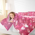 thumbnail image 4 of Feelyou Love Heart Teens Full Size Comforter Sets, Glitter Pink Cartoon Bedding Comforter Set, Romantic Valentine's Day Reversible Bedding Sets, Microfiber Bedroom Decor, 3 Pieces, 4 of 8