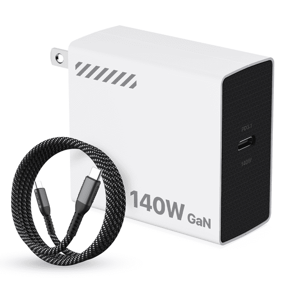 140W Type C Fast Charger Wall Block, Laptop Fast Charger, Include Charge Cable-USB C to C, For Tablets, Smartphones and Other Devices