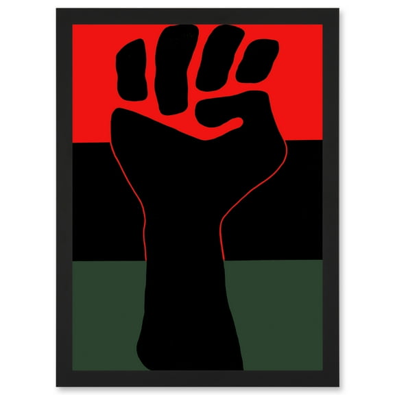 Political Civil Rights Black Power Fist African American USA A4 Artwork Framed Wall Art Print