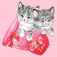 thumbnail image 2 of Girl's Lost Gods Kitties Heart Shape Box  Graphic T-Shirt, 2 of 4