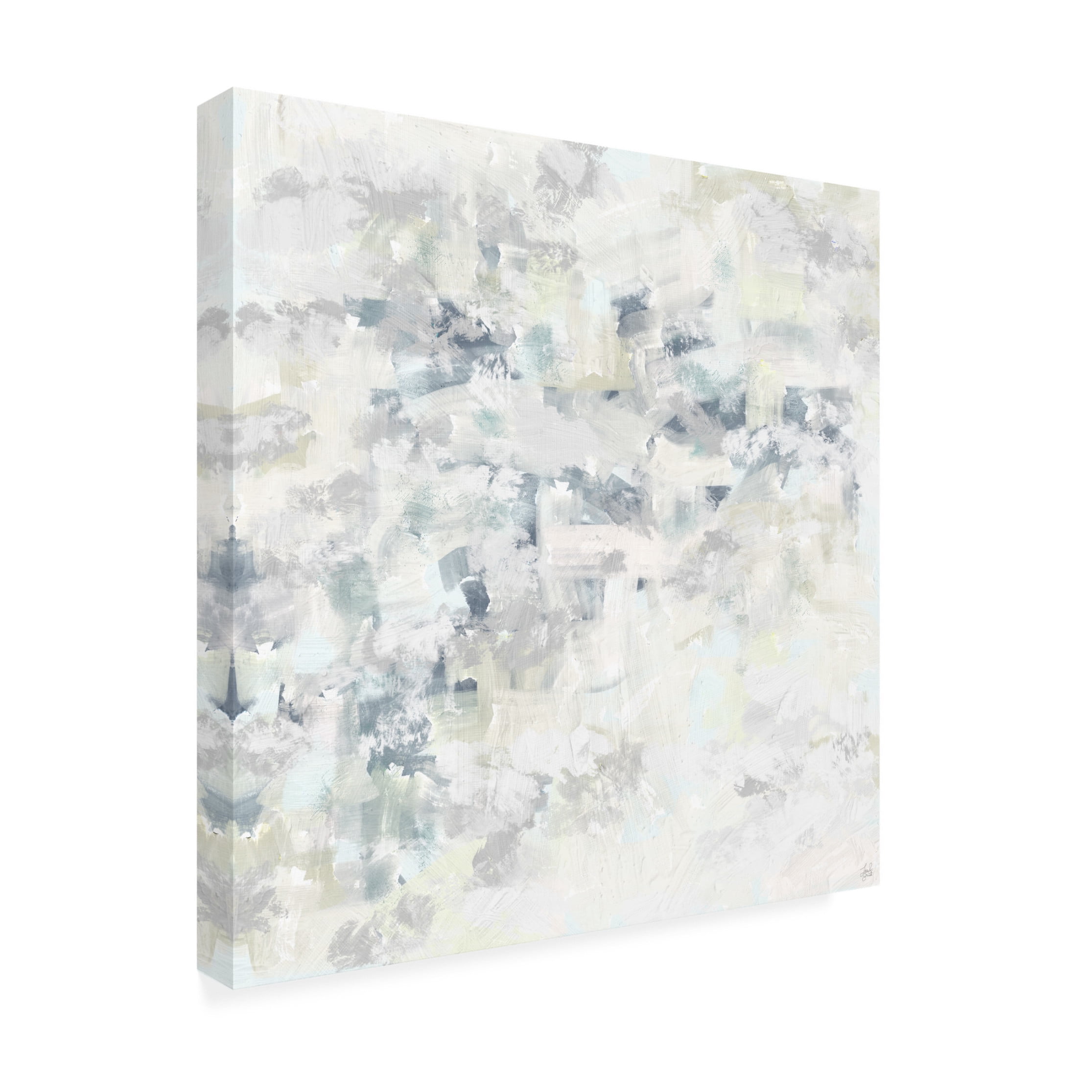 Canvas Wall Art - Line and Brush 'Peace And Blues Hues' Wall Art for Living Room, Bedroom, or Office Décor by Trademark Fine Art - 14 x 14 Inches