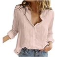 thumbnail image 3 of YUTANRAL Ropa de otoño para mujer 2022 Casual suelta cómoda talla grande Tops moda cuello en V manga larga Camisas para mujer Tops elegantes, 3 of 5