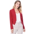 thumbnail image 3 of Día de San Patricio Chaqueta Corta Casual De Negocios De Oficina De Trabajo Sin Cuello Para Mujer Rojo M, 3 of 6