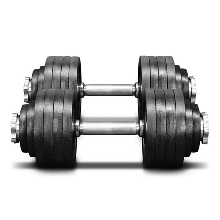 Yes4All 105 lb Adjustable Dumbbell Weight Set - Cast Iron Dumbbell (a Pair) 40lbs -