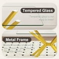 thumbnail image 5 of Dining Table Modern Tempered Glass Dinner Table, Rectangle Kitchen Table with Sturdy Metal Legs, Contemporary Minimalist Design, Ideal for Dining Room, Kitchen, or Small Spaces (Golden, 47.24"), 5 of 13