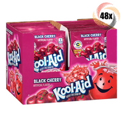 Full Box 48x Packets Kool-Aid Black Cherry Soft Drink Mix | Caffeine Free |