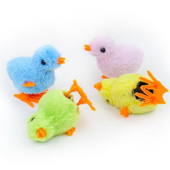 LOLIPPYY 12Pcs Cute Swinging Walking Chick Toy Plush Assorted Color Pet Entertainment