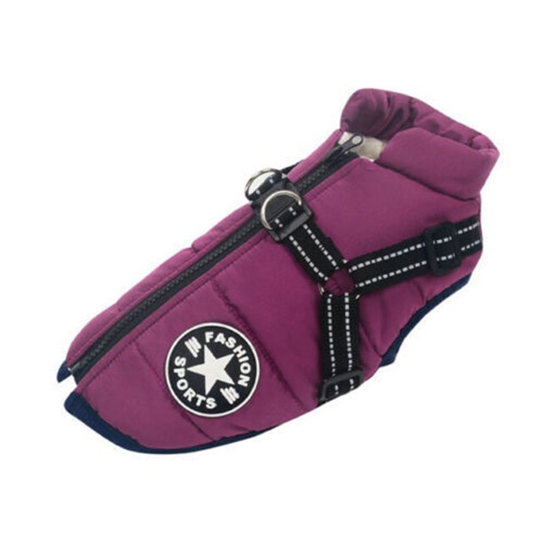 Chaqueta De Perro Chaleco cálido para perros de dos patas suave con cremallera para suministros de invierno para mascotas (púrpura L) Tmvgtek Libre de BPA