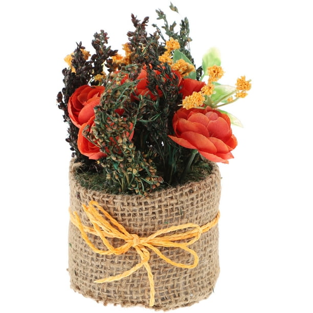 1pc Flower Simuled Bonsai Sala de estar Decoraciones para el hogar Decoración del hogar (naranja)