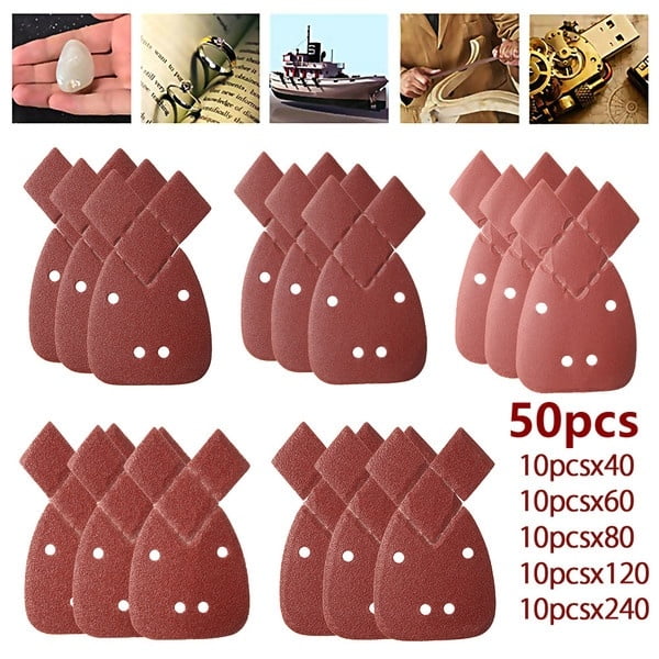 Decker Abrasive Paper Mouse Sanding Sheets 40 60 80 120 240 Grit Sandpaper Pads 