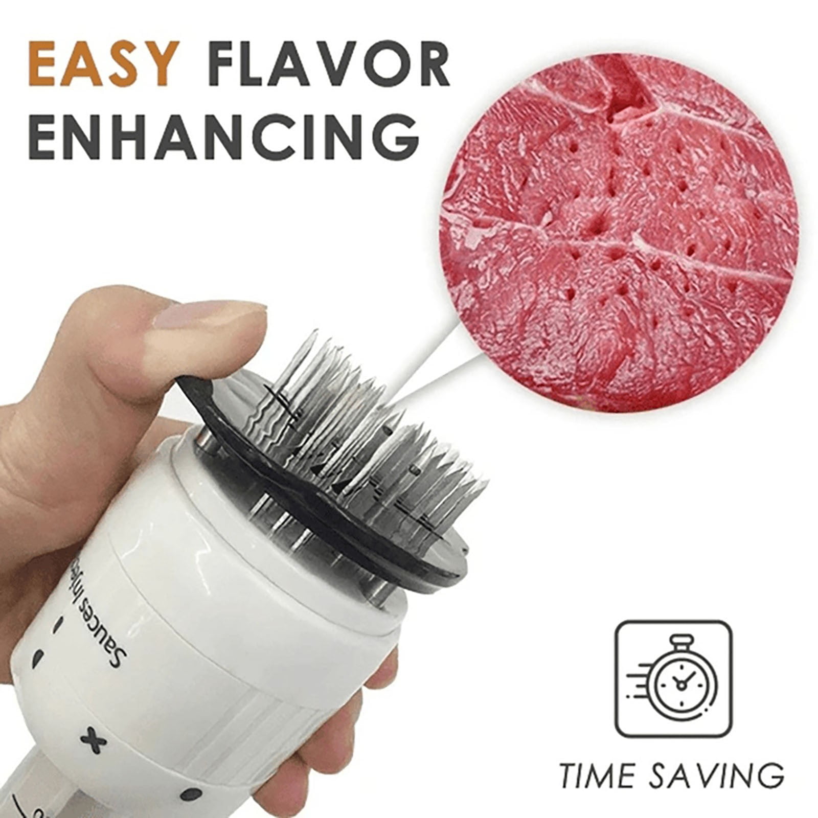 cpengpj 2-in-1 Stainless steel Marinade Meat Injector, Marinade Tenderizer Injector Needle Flavor Syringe Cooking Meat Poultry Turkey Chicken BBQ