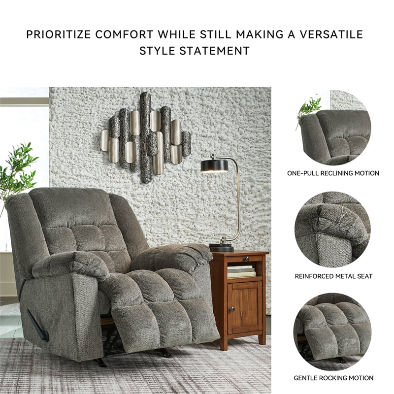 Signature Design by Ashley Kegler Putty Recliner  with One-Pull Reclining Motion