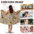 thumbnail image 5 of Yuyamidu Leopard Print Body Wrap Towel for Women Sunflower Bath Wrap with Pocket Breathable Shower Towel Wrap Comfortable Bath Towels Soft Knee Length Bath Sheets Size M, 5 of 7