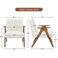 thumbnail image 5 of Yaheetech Mid Century Modern Boucle Upholstered Accent Chair with Solid Wood Legs, White, 5 of 8
