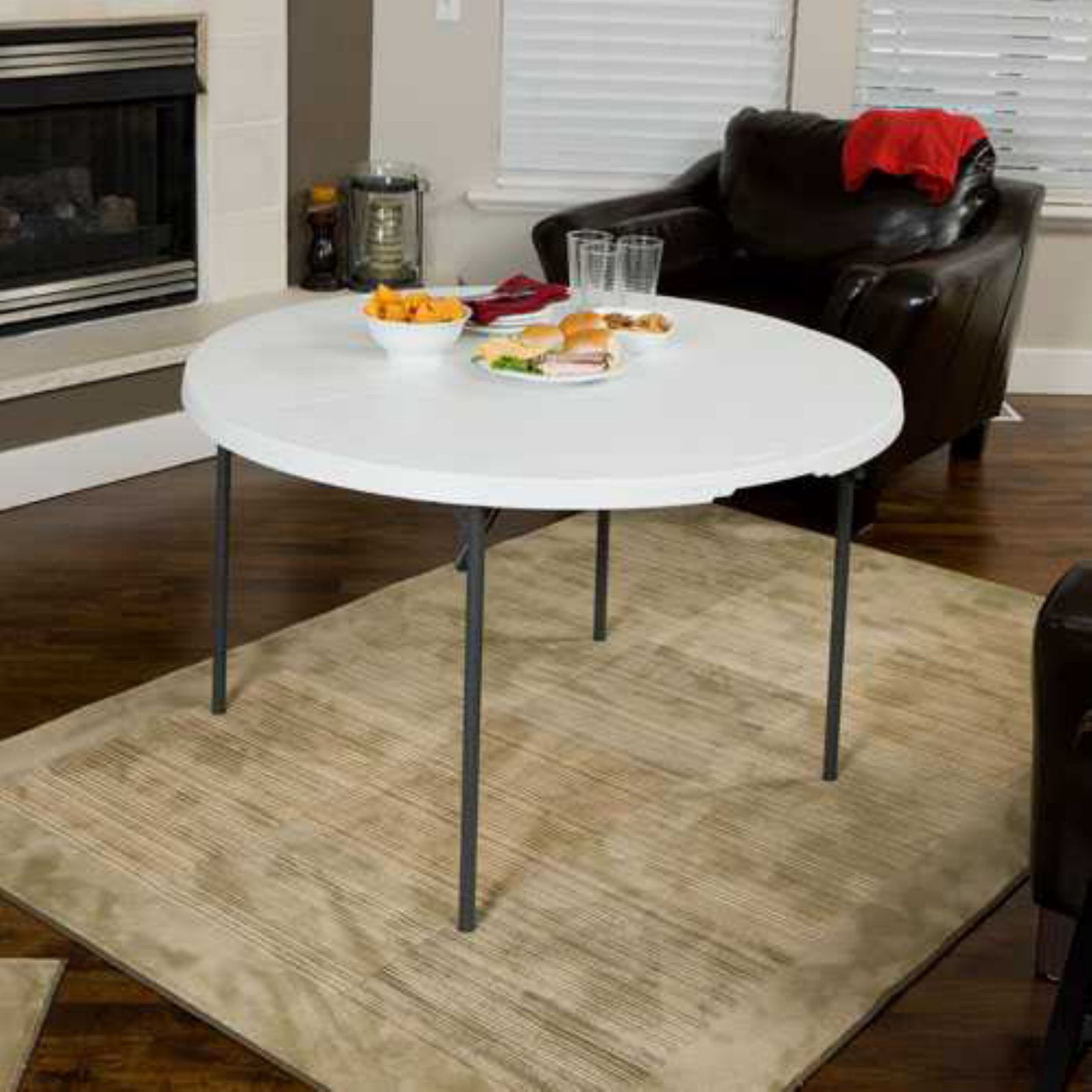 Lifetime 48 Round Fold In Half Table White Granite Com