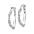 thumbnail image 3 of Accent Diamond Heart Hoop Earrings in 14K White Gold (3/4 Inch), 3 of 4