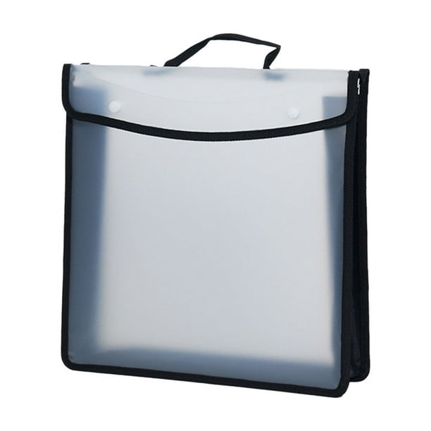 Bolsa de almacenamiento para obras de arte tamaño A3, carpeta de oficina impermeable para exámenes, documentos y almacenamiento de portátiles. Bolsa de archivo de plástico con cierre de hebilla para