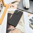 thumbnail image 4 of Silicone Case for iPhone 15 Pro Max 6.7 Inches, Fine Hole Scratch Proof, Shock Proof Fingerprint All-Round Protection Mobile Phone Case(Black), 4 of 7