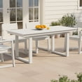 thumbnail image 5 of WestinTrends Paloma 68" Outdoor HDPE Modern Rectangular Patio Dining Table With Umbrella Hole, White, 5 of 10