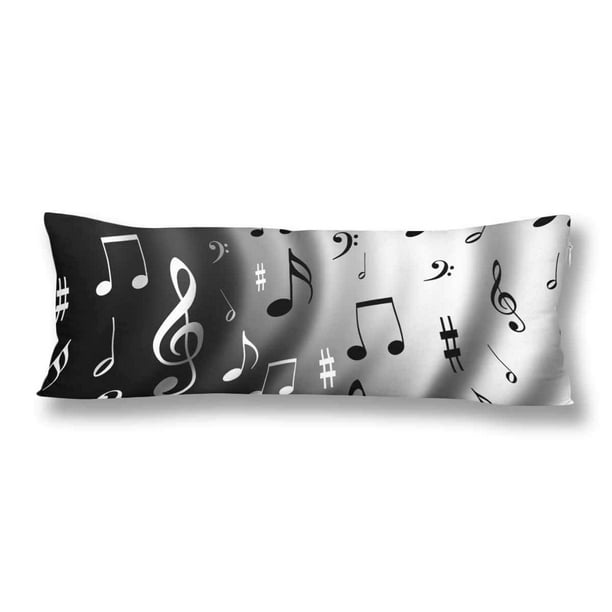 Abphoto Black And White Music Notes Body Pillow Covers Pillowcase 20x60 Inch Musical Note Body Pillow Case Protector Walmart Com Walmart Com