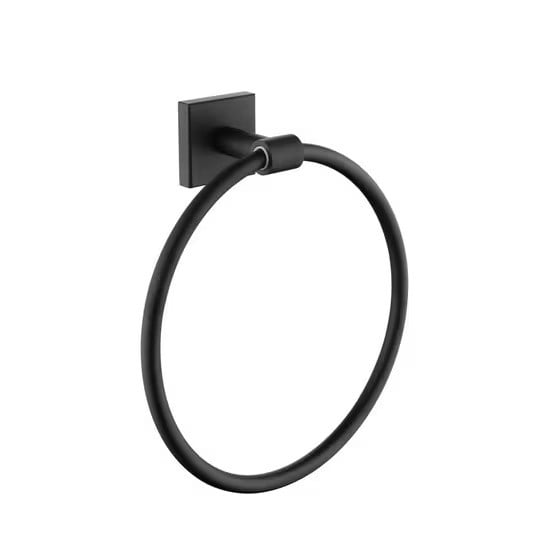 Studio Design Collection Black Matte 7 x 3in. Towel Ring, Black