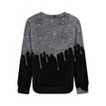 thumbnail image 5 of Sweaters For Women Star Print Hatless Sweatshirt Long Sleeve Fashion Top Loose Pullover Side Splits For Holiday Vacation M Womens Sweaters, 5 of 5