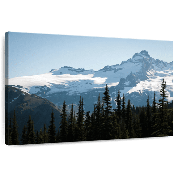 Elephant Stock Mt. Rainier Summit Wall Art - Horizontal Canvas Wall Art - Living Room Wall Decor - Nature Canvas - Blue And Black Decor - 12" x 8"
