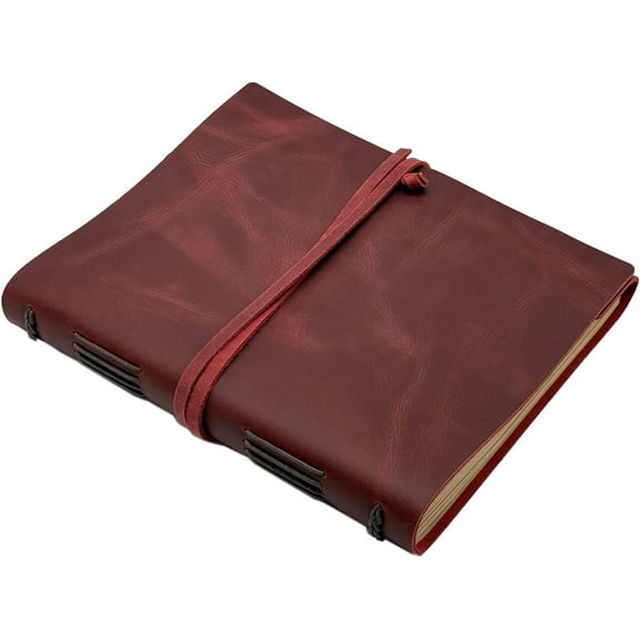Large Notebook Journal - Genuine Leather Journals for Writing A4 Size Diary 8x10 Inch, Notepad For Women and Man, Gifts,Work,Travel Wine Red